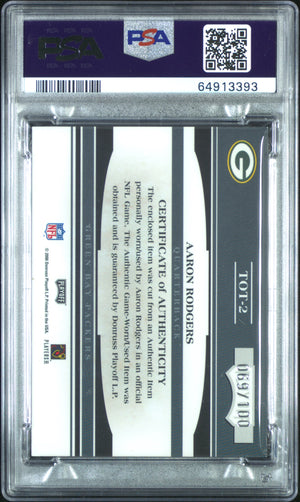 2006 Playoff Absolute Memorabilia  #TOT2 Aaron Rodgers Tls -Red PSA 9