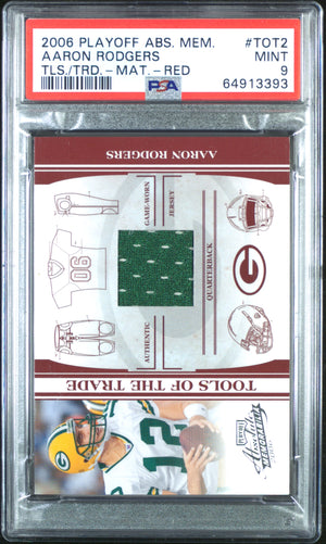 2006 Playoff Absolute Memorabilia  #TOT2 Aaron Rodgers Tls -Red PSA 9