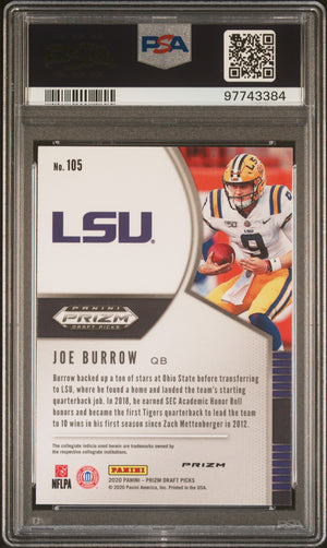 2020 Panini Prizm Draft Picks #105 Joe Burrow Silver Prizm PSA 10