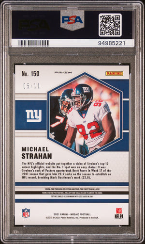 2021 Panini Mosaic #150 Michael Strahan Green Swirl PSA 10