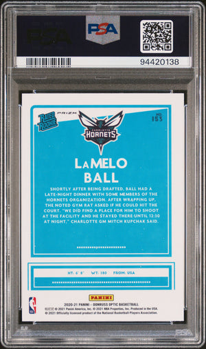 2020 Panini Donruss Optic #153 Lamelo Ball Purple Shock PSA 9