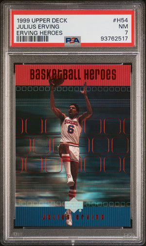 1999-00 Upper Deck #H54 Julius Erving Basketball Heroes: Julius Erving PSA 7