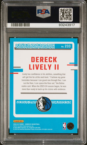 2023-24 Donruss #233 Dereck Lively II Purple Press Proof PSA 8 #/199