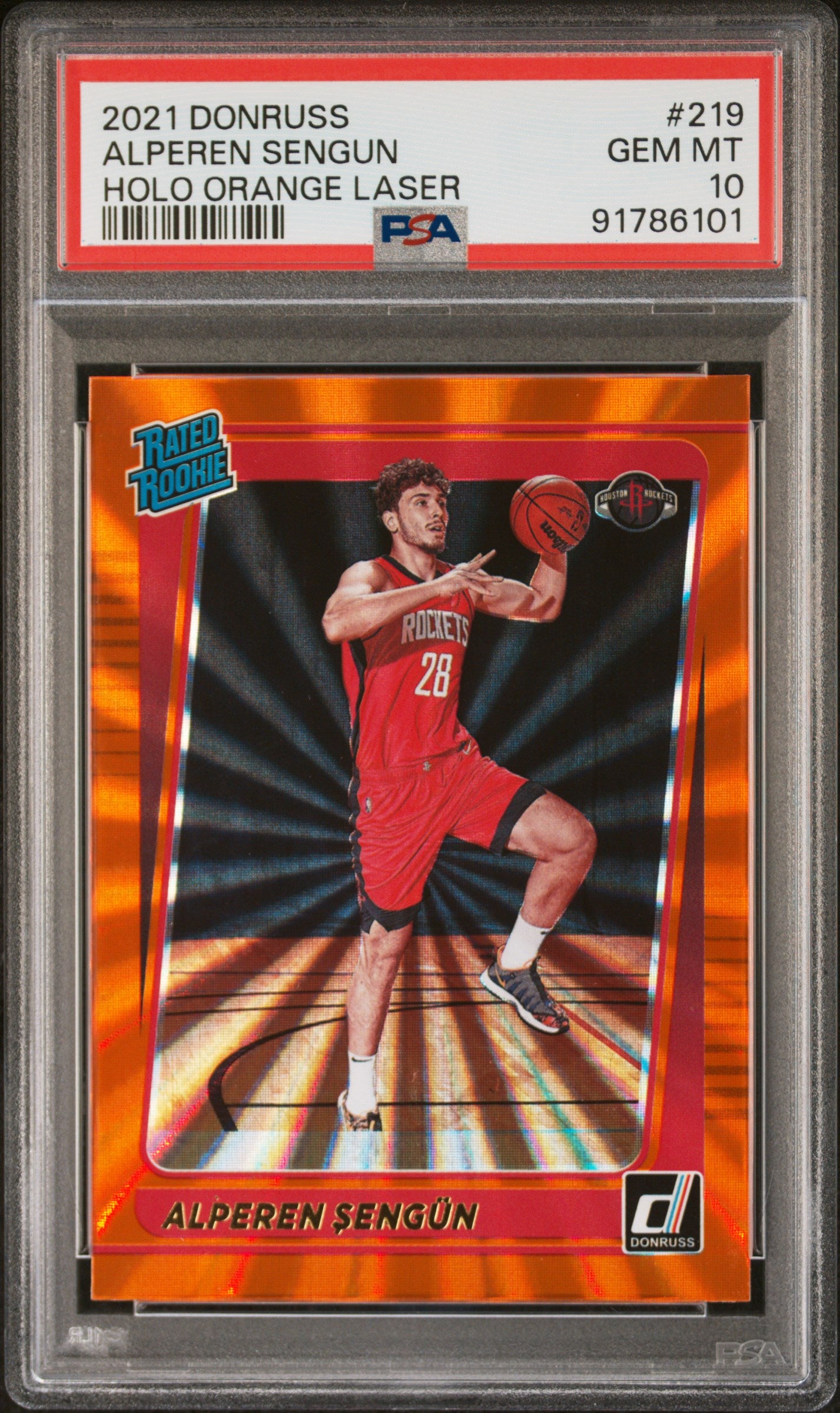 2021-22 Donruss #219 Alperen Sengun Holo Orange Laser PSA 10