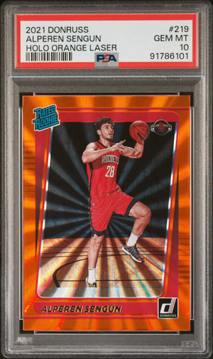 2021-22 Donruss #219 Alperen Sengun Holo Orange Laser PSA 10