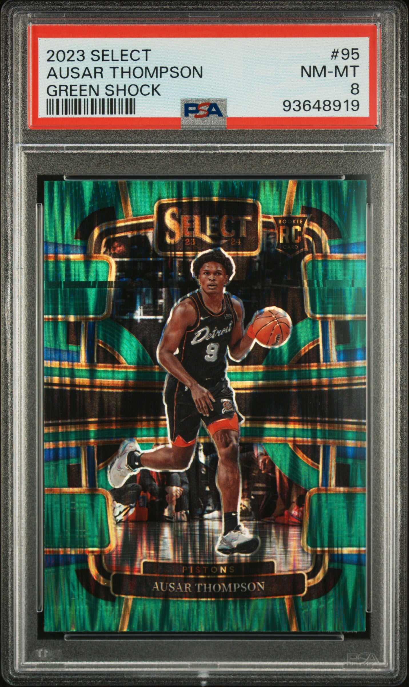 2023 Panini Select #95 Ausar Thompson Green Shock PSA 8