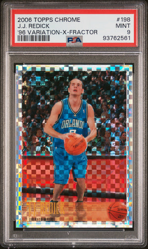 2006 Topps Chrome #198 J.J. Redick '96 Variation-X-Fractor /10 PSA 9 POP 1