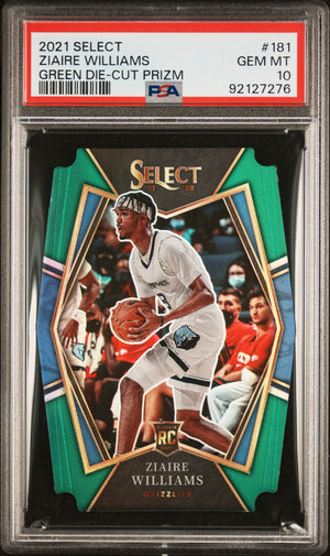 2021 Panini Select #181 Ziaire Williams Green Die-Cut Prizm /5 PSA 10