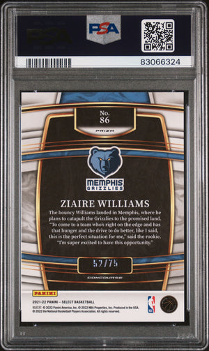 2021 Panini Select #86 Ziaire Williams Neon Green Prizm PSA 10