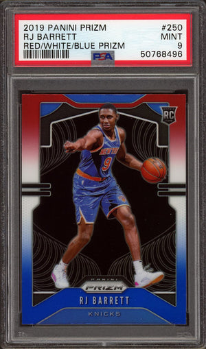 2019 Panini Prizm #250 Rj Barrett Red/White/Blue Prizm PSA 9