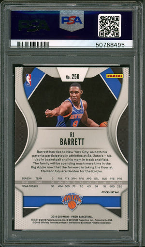 2019 Panini Prizm #250 Rj Barrett Green Prizm PSA 8