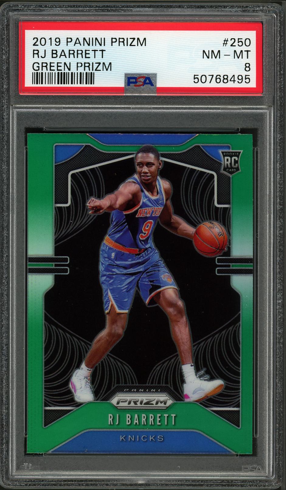 2019 Panini Prizm #250 Rj Barrett Green Prizm PSA 8