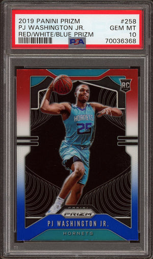 2019 Panini Prizm #258 Pj Washington Jr. Red/White/Blue Prizm PSA 10