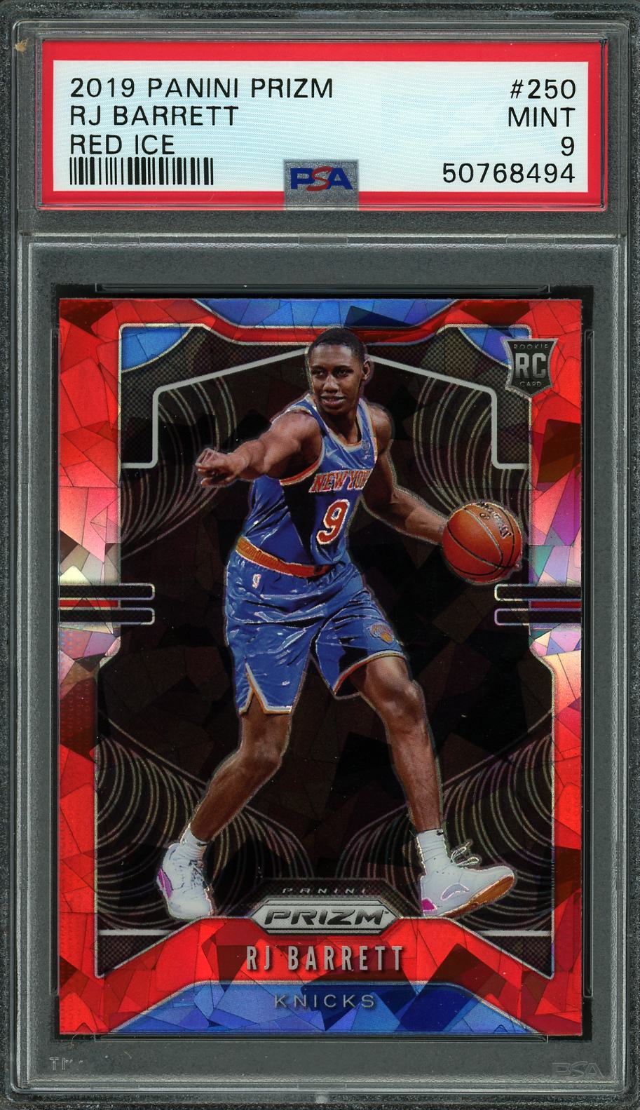 2019 Panini Prizm #250 Rj Barrett Red Ice PSA 9