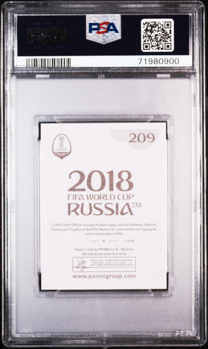 2018 Panini World Cup Stickers #209 Kylian Mbappe Stickers-Black Back PSA 9