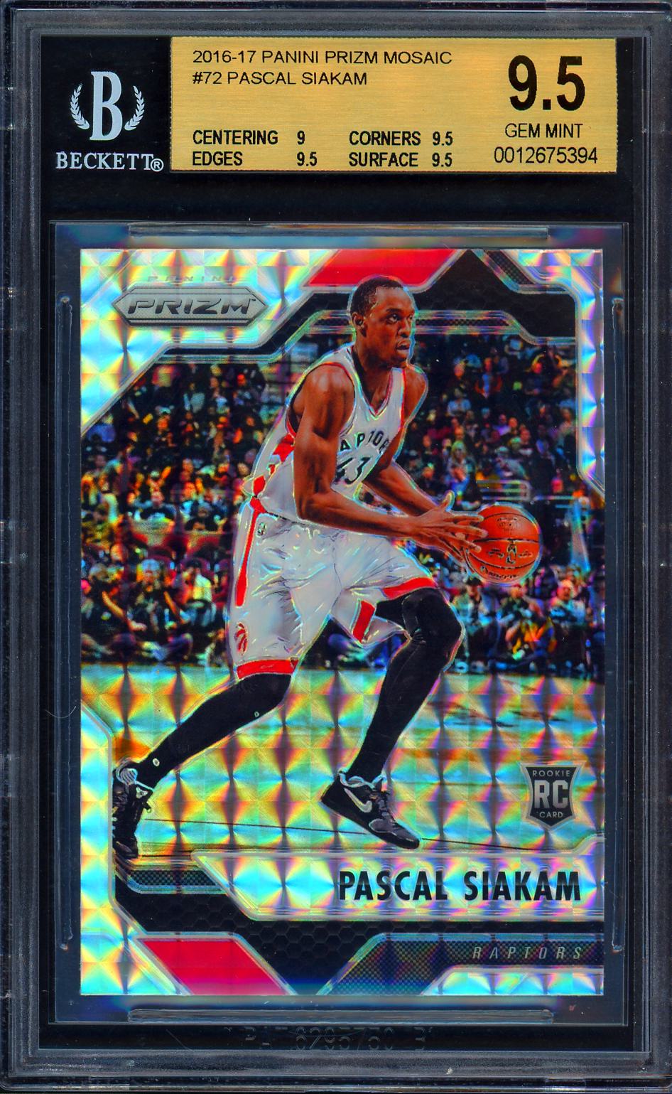 2016 Prizm #72 Pascal Siakam BGS 9.5