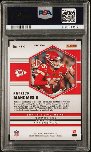 2021 Panini Mosaic #288 Patrick Mahomes Ii Red Mosaic PSA 10