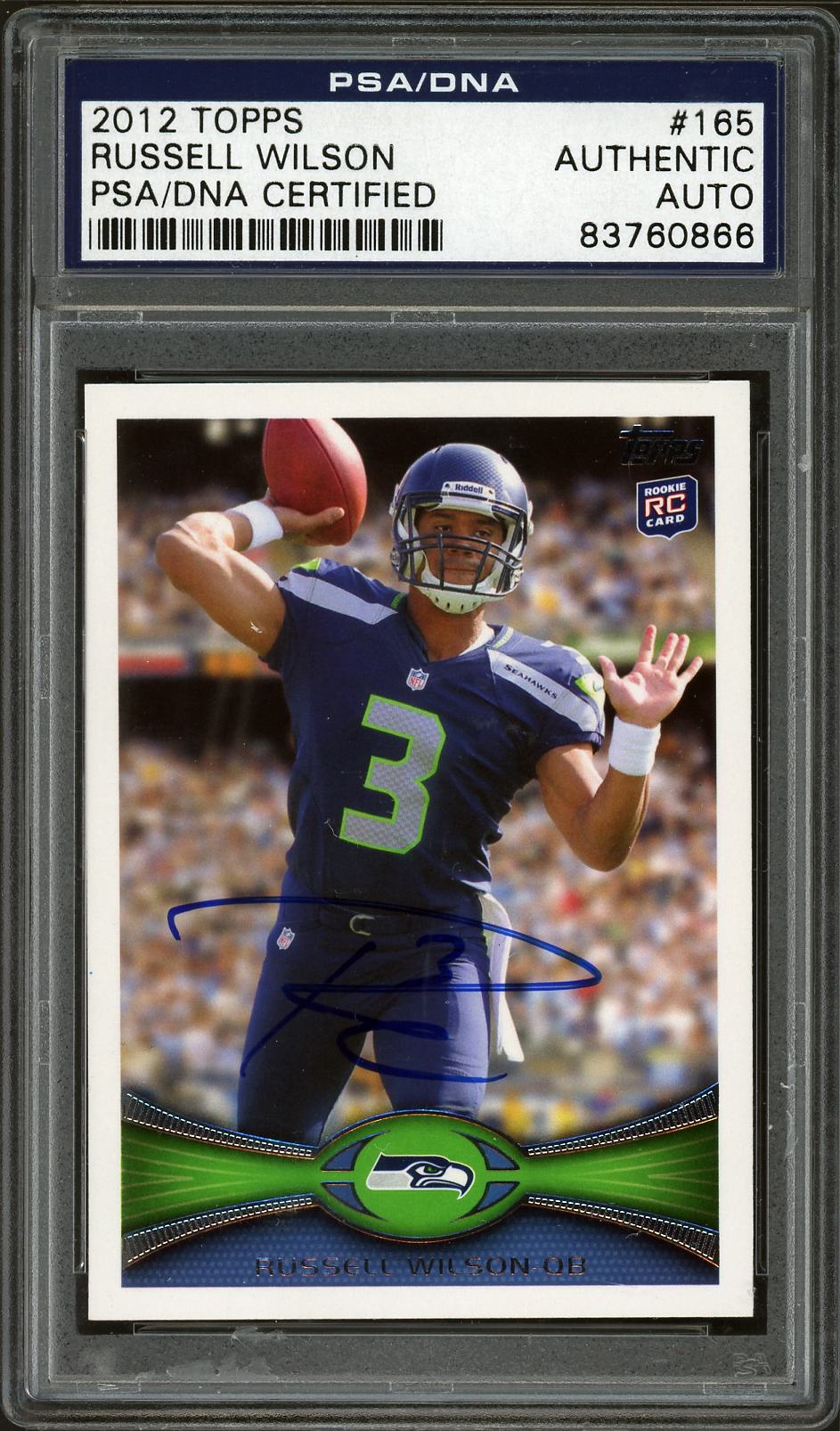 2012 Topps #165 Russell Wilson On Card Authentic Auto PSA Authentic