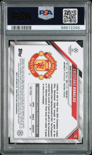 2021 Topps Chrome Uefa Champions #10 Cristiano Ronaldo Black & White PSA 10