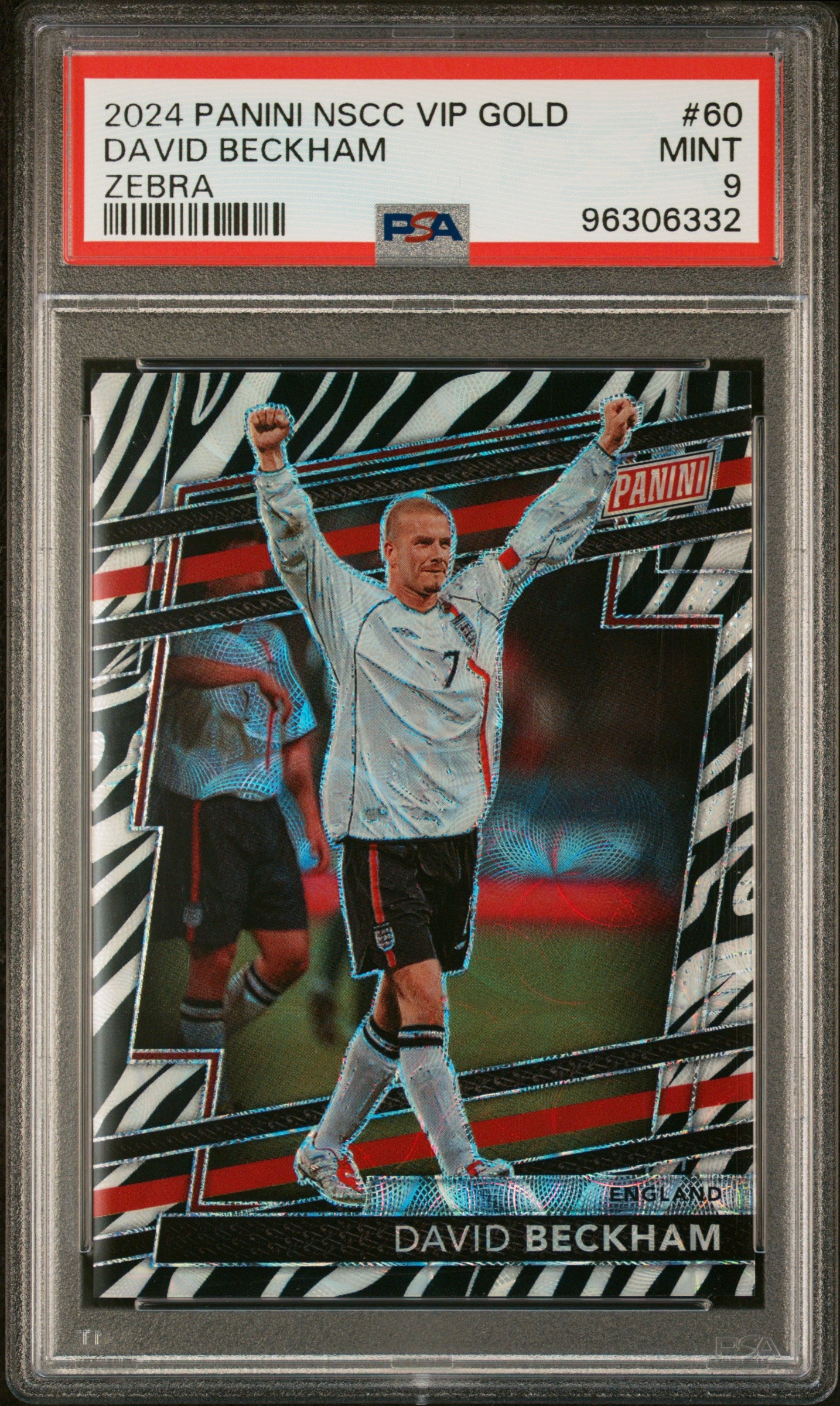 2024 Panini National Sports Vip Gold #60 David Beckham Zebra PSA 9