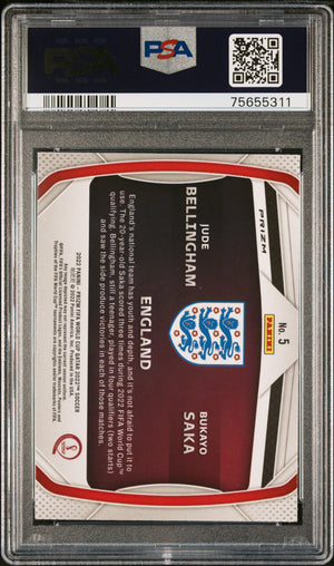 2022 Prizm World Cup  #5 B.Saka/J.Bellingham Connections-Silver Prizm PSA 9