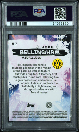 2020 Topps Chrome Uefa Champions Joga Bonito #JB7 Jude Bellingham-Aqua PSA 9