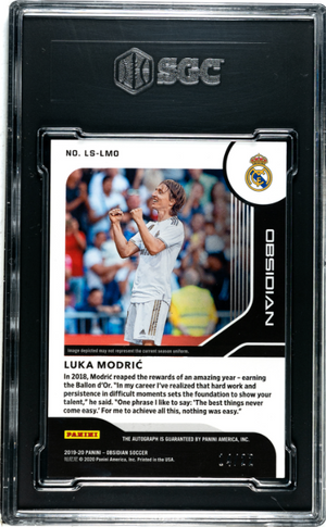 2019-20 Panini Obsidian #LS-LMO Luka Modric Lightning Strike Auto.Red SGC 9