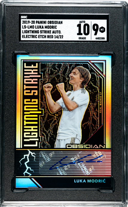 2019-20 Panini Obsidian #LS-LMO Luka Modric Lightning Strike Auto.Red SGC 9