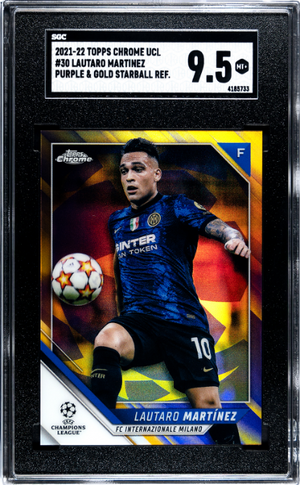 2021-22 Topps Chrome Ucl #30 Lautaro Martinez Purple & Gold Refractor SGC 9.5