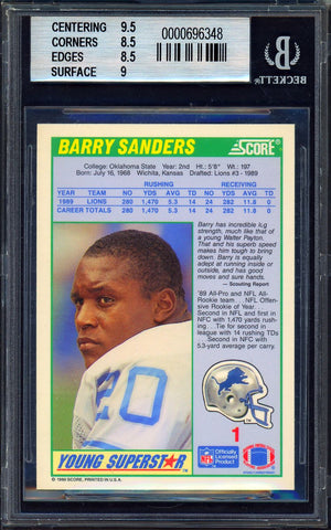 1990 Score #1 Barry Sanders Young Superstars BGS 8.5