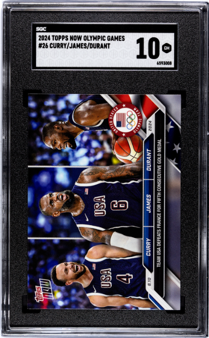 2024 Topps Now Olympic Games #26 Curry/James/Durant SGC 10