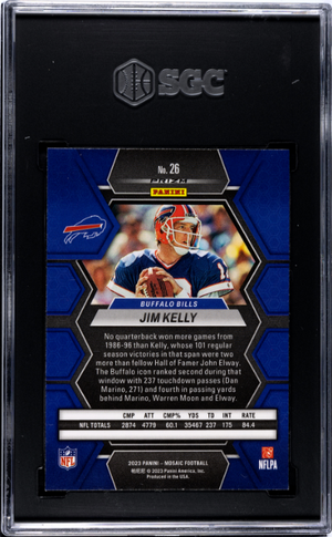 2023 Panini Mosaic #26 Jim Kelly Genesis Prizm 10