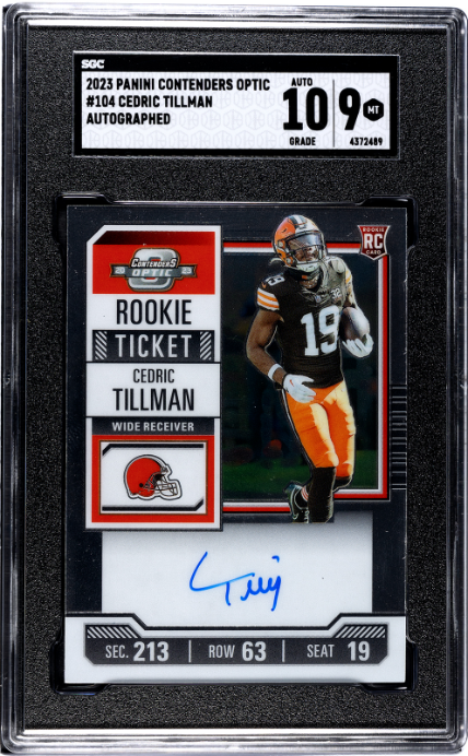 2023 Panini Contenders Optic #104 Cedric Tillman Auto. 9