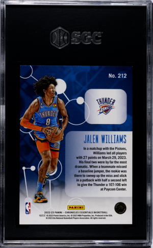 2022-23 Panini Chronicles #212 Jalen Williams Essentials Lucky Envelopes 9.5