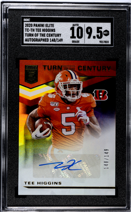 2020 Panini Elite #TC-TH Tee Higgins Turn Of The Century Auto. 9.5
