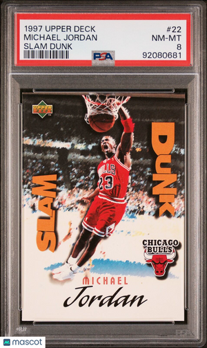 1997 Upper Deck Slam Dunk #22 Michael Jordan Slam Dunk PSA 8
