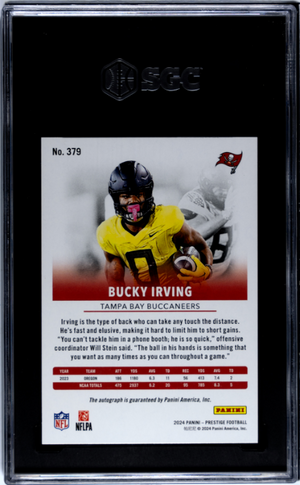 2024 Panini Prestige #379 Bucky Irving Auto. Xtra Points Premium SGC 9.5