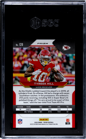 2020 Panini Prizm #120 Tyreek Hill Blue Wave Prizm SGC 9