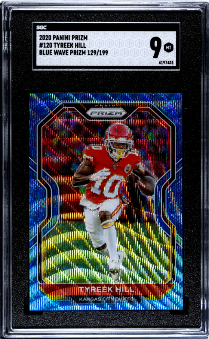2020 Panini Prizm #120 Tyreek Hill Blue Wave Prizm SGC 9