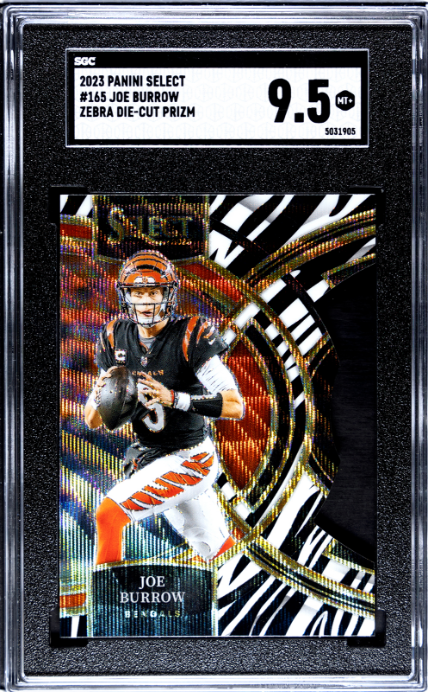 2023 Panini Select #165 Joe Burrow Zebra Die-Cut Prizm SGC 9.5