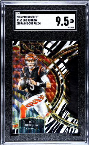 2023 Panini Select #165 Joe Burrow Zebra Die-Cut Prizm SGC 9.5
