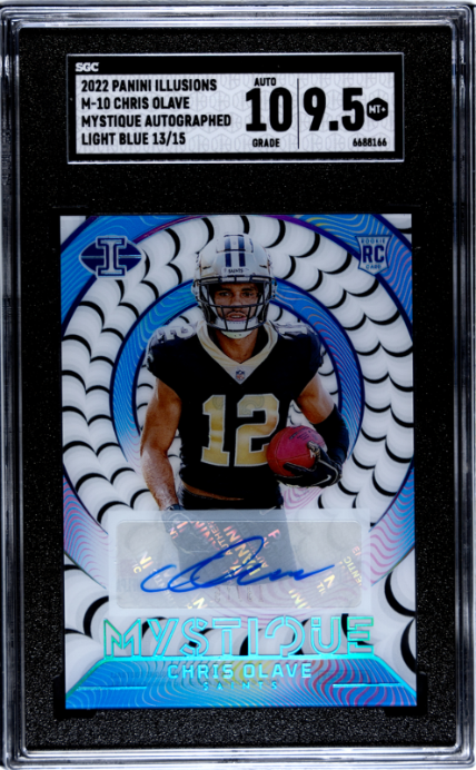 2022 Panini Illusions #M-10 Chris Olave Mystique Auto. Light Blue  /15 SGC 9.5