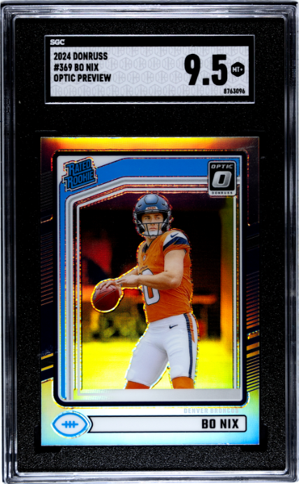 2024 Donruss #369 Bo Nix Optic Preview SGC 9.5