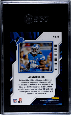 2023 Panini Contenders #9 Jahmyr Gibbs Rookie Of The Year Contenders SGC 9.5
