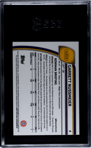 2024 Bowman U Chrome #5 Garrett Nussmeier SGC 9.5