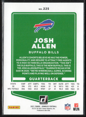 2021 Panini Donruss Josh Allen #225 mask