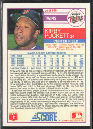 1988 Score #24 Kirby Puckett