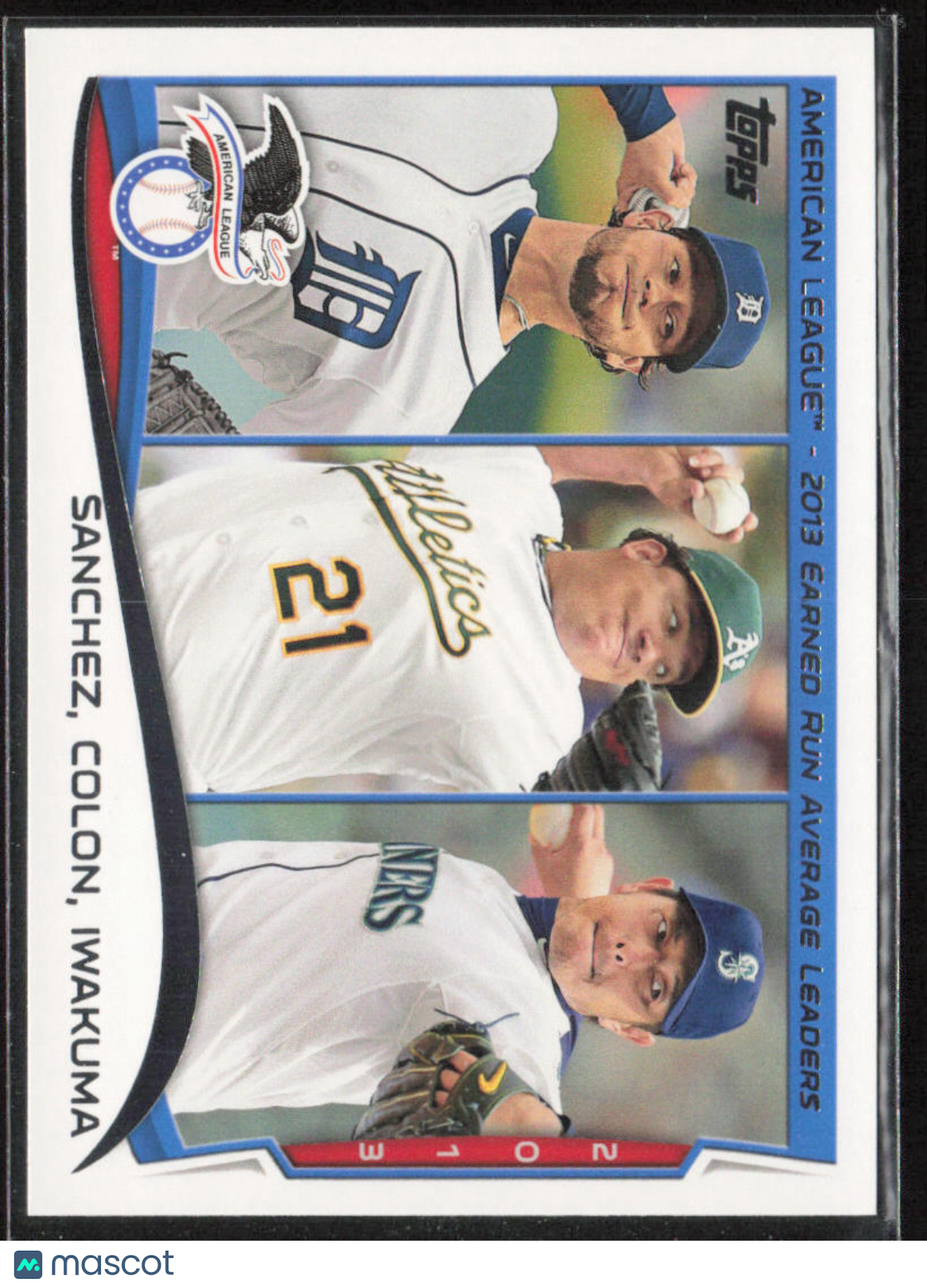 2014 Topps #117 AL 2013 ERA Leaders (Anibal / Bartolo / Hisashi