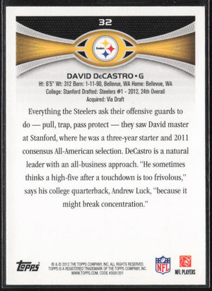 2012 Topps Chrome #138 David DeCastro Black Refractors #/299