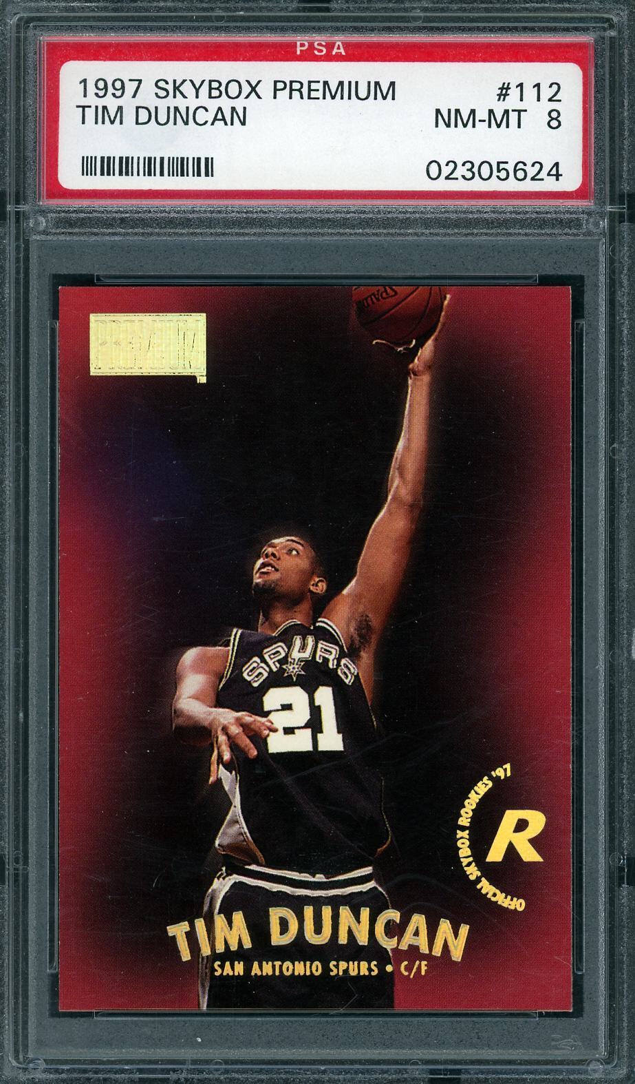 1997 Skybox Premium #112 Tim Duncan PSA 8